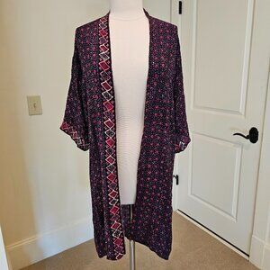 Natalie Martin Silk Open Front Duster, EUC, one size